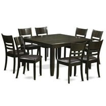 East West Furniture Parfait 9-piece Dining Set with Leather Chairs in Cappuccino