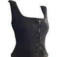 thumbnail image 4 of BELTNOV Women's Sleeveless Vintage Lace Up Vest Slim Fitted Shaping Tops Casual Daily Wear Stage Performance Fashion Outfits Black, 4 of 4