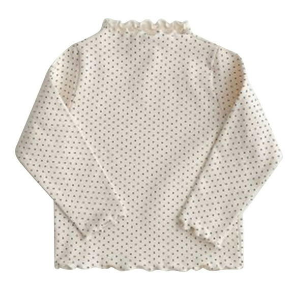 Bjutir Girl Shirts Long Sleeve Tops Toddler Kids Blouse Fall Winter Casual Tees High Neck Striped Floral Print Basic For Baby Age 1 8 Long Sleeve Cute Print Girls Tops,Black,4-5 Years