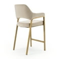 thumbnail image 4 of Modrest George - Modern Beige Fabric + Antique Brass Counter Chair, 4 of 6