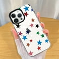 thumbnail image 2 of OOK for iPhone 12/12 Pro Case, Cute Colorful Pentagram Print Phone Case for Women Girls Clear Soft TPU Bumper and Hard PC Back Protective Case Cover, 2 of 7