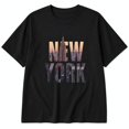 thumbnail image 4 of Women's New York Graphic Print T-Shirt Casual Short Sleeve Crew Neck Oversized Tee Soft Cotton Summer Top, 4 of 9