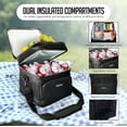 thumbnail image 5 of OVENTE Collapsible Soft Cooler Bag, Insulated Lunch Bag with Double-Deck Leakproof Compartments, Waterproof Exterior, Portable for Work, Travel, Beach, Camping and Road Trips, Black CCBI024B, 5 of 8