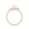 thumbnail image 2 of ANGARA Japanese Akoya Cultured Pearl Halo Engagement Ring in 14K Rose Gold for Women | June Birthstone, Birthday, Anniversary, Jewelry Gift for Women | Pearl Ring, 2 of 8