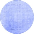 thumbnail image 1 of Ahgly Company Machine Washable Indoor Round Abstract Blue Contemporary Area Rugs, 3' Round, 1 of 4