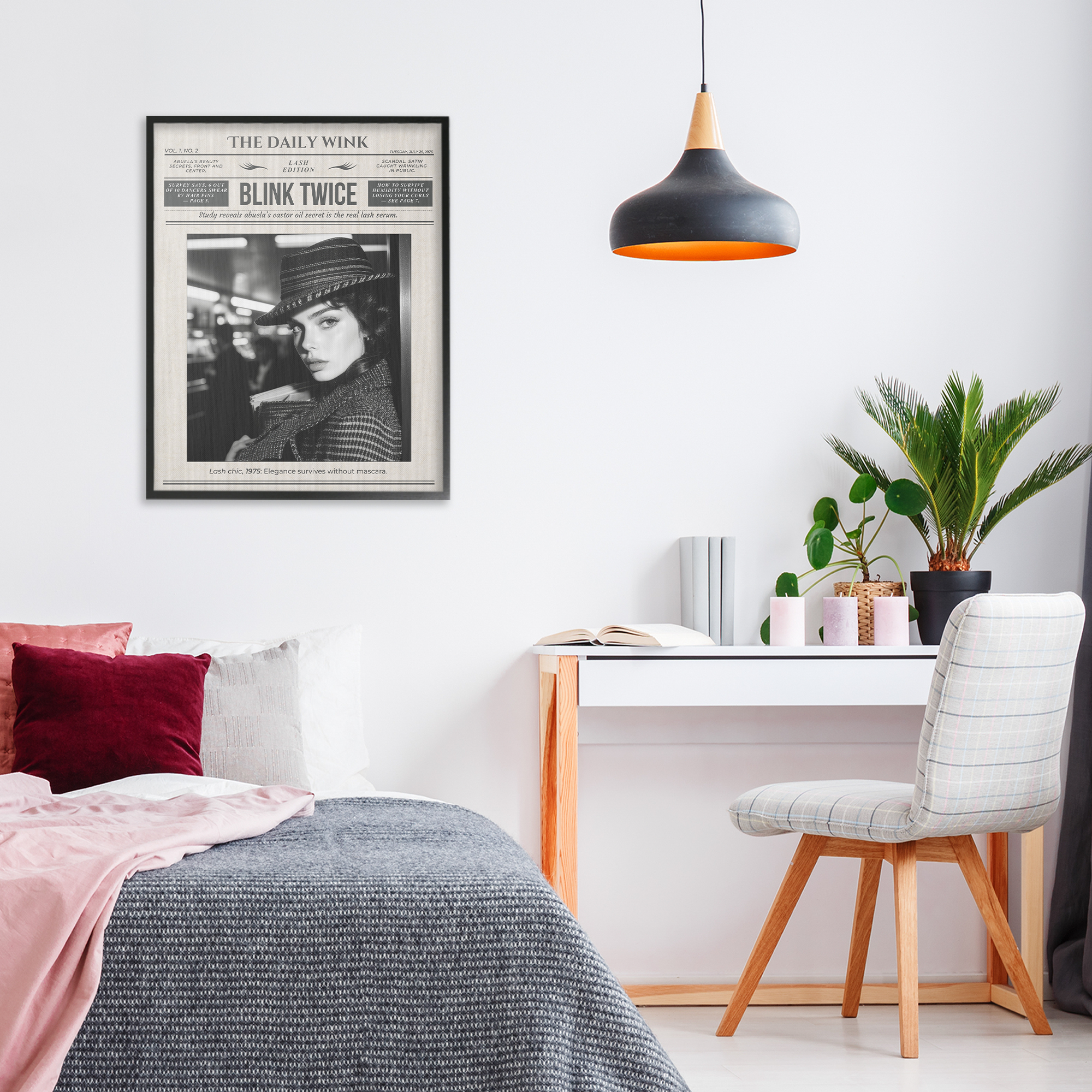 The Daily Wink Magazine Black Framed Giclee Art, design by A Barefoot Stylist
