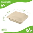 thumbnail image 2 of 8 inch Hinged Containers | Tree-Less™ Compostable Molded Fiber, 2 of 3