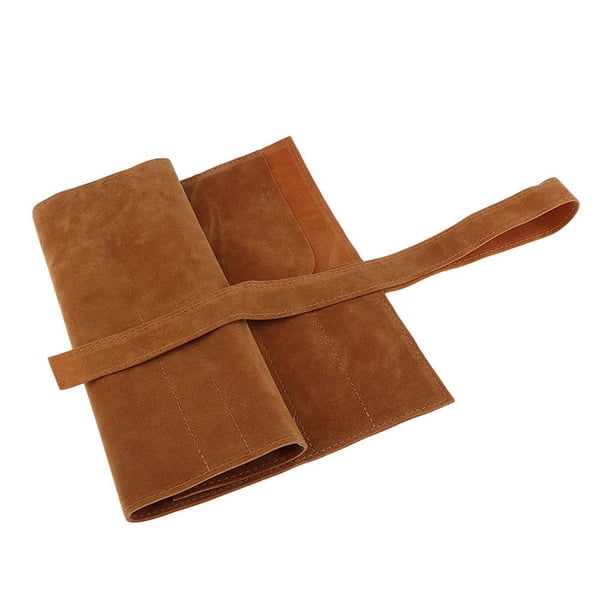 Peluquero Peluquero Tijera Bolsa Corte De cabellero Cizalla Clip Almacenamiento Bolsa de material cuero naranja