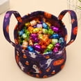 thumbnail image 5 of PYURTEP Halloween Bags, Large Portable Cloth Tote Bag with Pumpkin Ghost Print, Trick‑or‑Treat Candy Bucket for Halloween Party Favors, 5 of 6