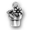 thumbnail image 1 of Sterling Silver 16" .8mm Box Chain 3D Flowers In Flower Pot Pendant Necklace, 1 of 2