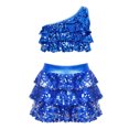 thumbnail image 3 of Bovxnpu Girls' Skirt Sets Girls Solid Sequin Summer Hip Hop Tank Top Casual Skirt 2-piece OutSets Summer 2 Piece Outfits, 3 of 7