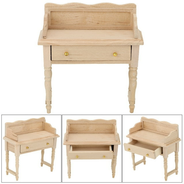 Muebles En Miniatura Para Muñecas, Modelo De Escritorio De Madera Para Casa De Muñecas 1:12, Accesorio Para Sala De Estar