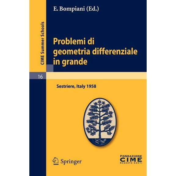 C.I.M.E. Summer Schools Problemi Di Geometria Differenziale In Grande: Lectures Given At The Centro Internazionale Matematico Estivo (C.I.M.E.),, Book 16, (Paperback)