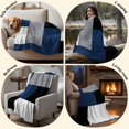 thumbnail image 6 of Navy Blue Black Grey Throw Blanket for Couch,Soft Lightweight Flannel Fleece Blanket,Modern Irregular Geometric Abstract Microfiber Plush All Season Decorative Blankets for Sofa Office Travel 40"x50", 6 of 9