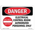 thumbnail image 1 of SignMission OS-DS-A-1014-L-1914 10 x 14 Po Signe de Danger OSHA - Salle de Commande Électrique, 1 of 1