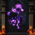 thumbnail image 3 of Letreros de Halloween con forma de luna, coronas de puerta, rosas góticas, gatos negros, guirnalda, adorno de puerta delantera, decoraciones de Halloween, letrero de bienvenida, 3 of 4