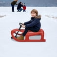 thumbnail image 3 of Snow Sleds for Kids, Saddle Seat Snow Sled with Safety Hand Grips, Fast Plastic Toboggan for Snow Tubing and Sledding, Outdoor Winter Toy for Boys, Girls, Teens and Family, 3 of 14