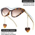 thumbnail image 3 of Gafas de sol de moda para mujer, estrechas, con forma de ojo de gato y cadena de metal, patillas H, 3 of 5