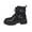 #128-Black, variant on Roncen Women's Chunky Lace-up Ankle Boots with Belt Buckle - British Style Round Toe Low Heel Shoes for Autumn Winter, Edgy Sweet Fashion Casual Versatile Design