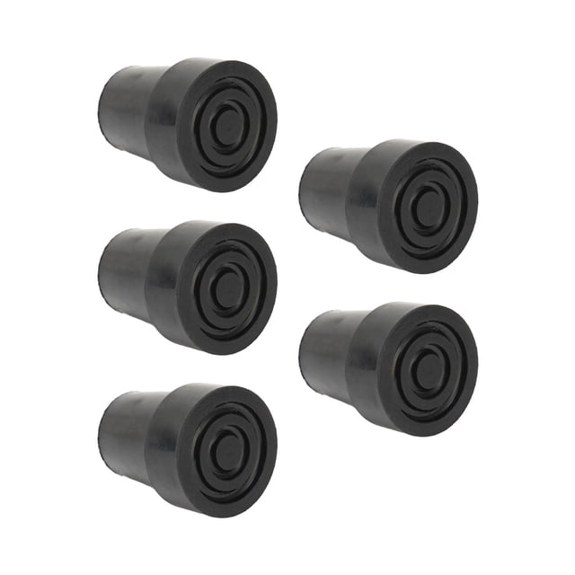 Walking Cane Tip, Rubber Crutch Tip Slip 0.7 Inch Replacement Accessory 5pcs Black For Outdoor Activities For Senior For Daily Life