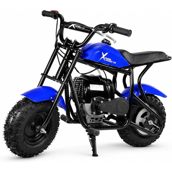 XtremepowerUS 40cc Gas Mini Dirt Bike, 4-Stroke Engine, Off-Road Ride-On Motorcycle, Ages 13 , Top Speed 20 mph, 165 lb Capacity, Blue