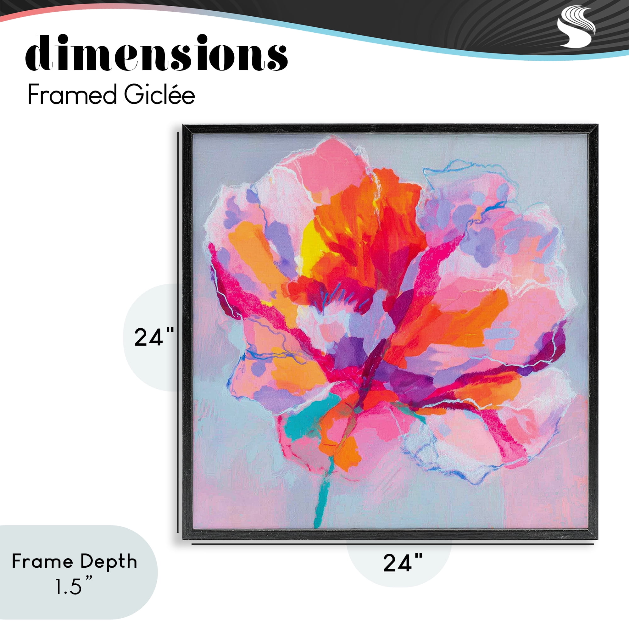 Stupell Industries The Open Petal Expression Black Framed Giclee Art, design by Chromatic Storm Studio