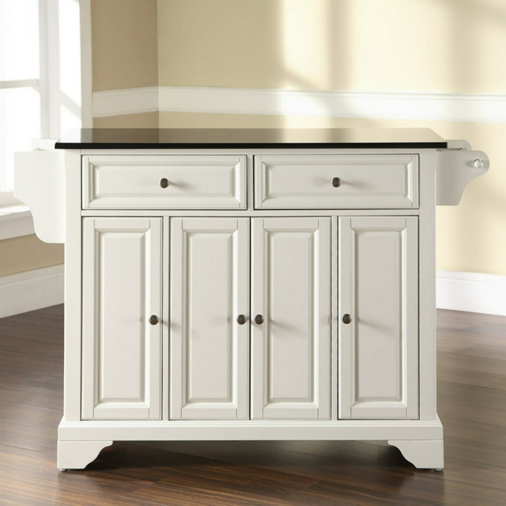 Crosley LaFayette Solid Black Granite Top Kitchen Island