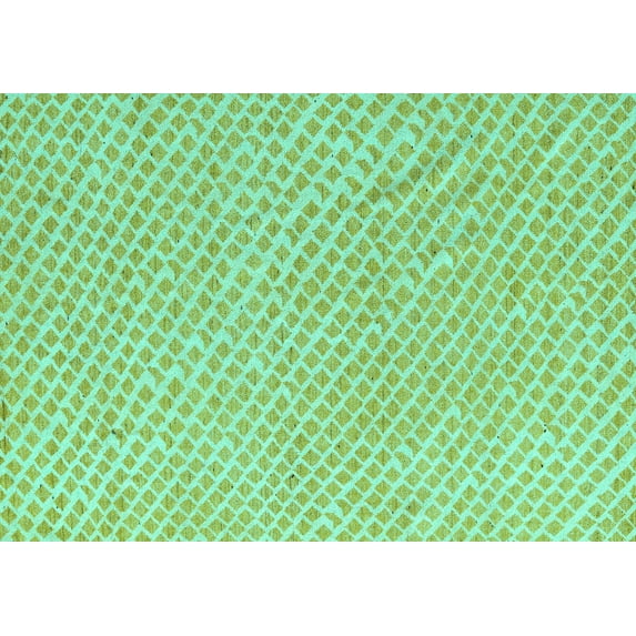 Ahgly Company Indoor Rectangle Oriental Turquoise Blue Modern Area Rugs, 5' x 8'