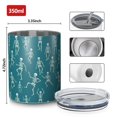 thumbnail image 4 of 12oz Coffee Tumblers Teal Dancing Skeleton Pattern Stainless Steel Vacuum Insulated Travel Tumbler Coffee Cups Mug with Lid and Straw with Cleaning Brush for Cold & Hot Drinks, 4 of 5