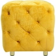 thumbnail image 4 of Home Tufted Foot Stool Vanity Stool, Velvet Tufted Ottoman with Round Gold Legs, Soft Compact Padded Seat Makeup Seat, Living Room Bedroom and Kids Room Stool (Yellow-S), 4 of 14