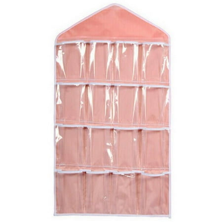 

[Big Clear!]16 Pockets Clear Over Door Hanging Bag Hanger Underwear Socks Bra Closet Storage Tidy Organizer