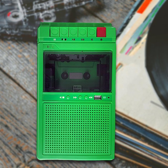 BELOVING Lecteur de Cassettes Portable Haut-Parleurs Haute Performance Multifonction Voyage Cadeau Vert