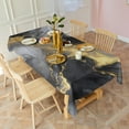 thumbnail image 3 of Black White Gold Marble Pattern Rectangle Tablecloth 60"x102",Waterproof Polyester Rectangle Table Cloth, Wipeable Spillproof Polyester Tablecloth for Dining, Camping, Indoor and Outdoor, 3 of 6