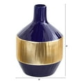 thumbnail image 2 of Nearly Natural 9" Traditional Lux Blue Ceramic Vase with Gold Band, 2 of 3