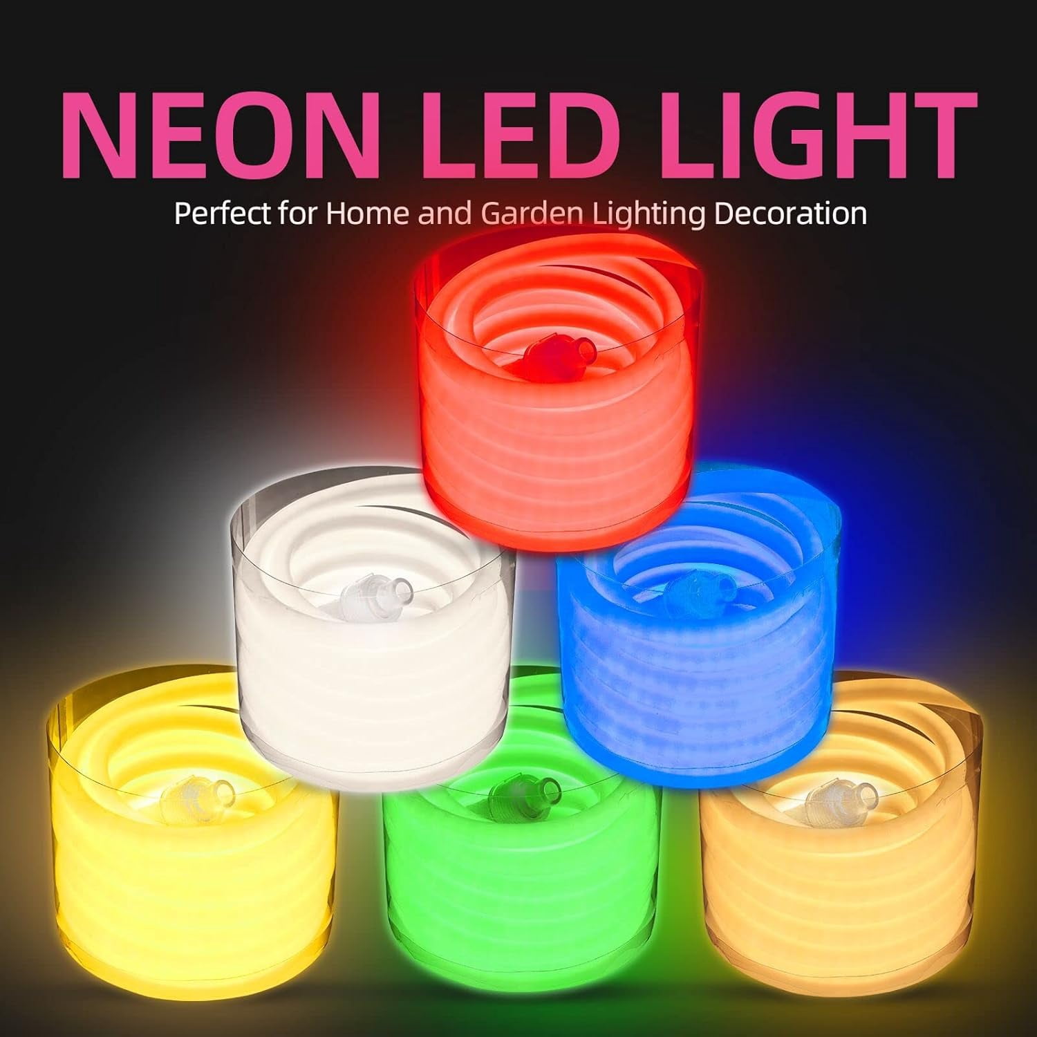 RED Neon Light Strip 18FT Flexible Neon Rope Lights Indoor Outdoor Led Strip Lights Waterproof 120LEDs/M AC 110VPlug and Neon LED Lights for Bedroom Home Commercial Lighting
