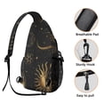 thumbnail image 3 of Mystical Moon and Starry Sky Chest Bag Solar and Lunar Eclipse Shoulder Backpack Anti-Theft Design & Lightweight for Commuting, 3 of 5