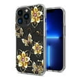 thumbnail image 4 of For Apple iPhone 17 Pro Hybrid Dazzling Case with Stylish Design Trendy Pattern, Slim PC & TPU Cover - Gold Flowers, 4 of 7