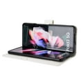 thumbnail image 6 of SaniMore for Samsung Galaxy Z Fold 3 7.6" PU Leather Case, Magnetic Closure Flip Wallet Cover with Wrist Strap Card Slot & Adjustable Kickstand All-Inclusive Protective Shell, White, 6 of 7