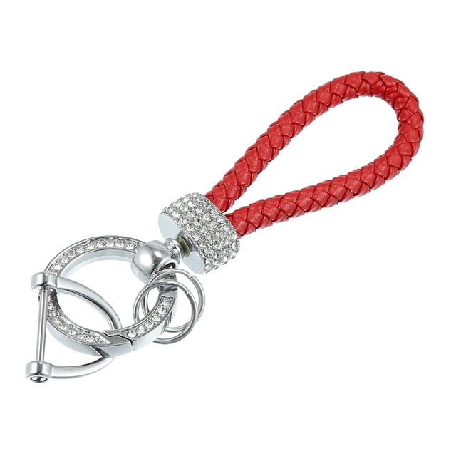 Coche Llavero Trenzado Cuerda Llave Cadena Llavero Soporte Juego para Hombre Mujer Rojo