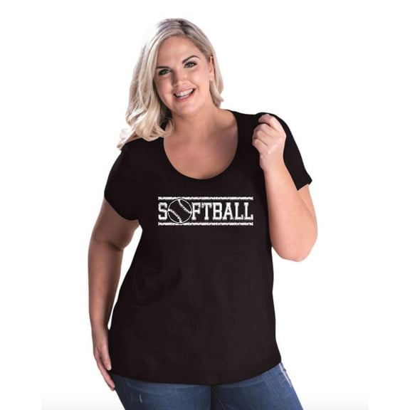 Normal is Boring - Women's Plus Size Curvy T-Shirt, up to Size 28 - Softball with Ball
