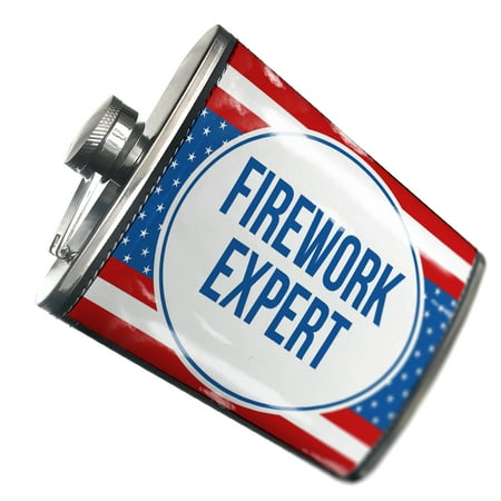 

NEONBLOND Flask Firework Expert Fourth of July Red White And Blue
