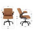 thumbnail image 3 of FLEXISPOT Desk Chair, Vanity Chair with Flip-up Armrest, Adjustable Height and Tilt Function for Home and Office, Brown, 3 of 8
