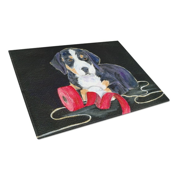 Caroline's Treasures SS8566LCB Entlebucher Mountain Dog Glass Cutting Board Large, 12H x 16W, multicolor