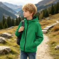 thumbnail image 5 of Stamzod Boys Girls Fashion Waterproof Rain Jacket Long Sleeve Hooded Raincoat with Pockets Lightweight Kids Rain Coat, 5 of 9