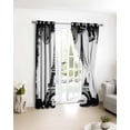 thumbnail image 3 of Vintage Paris Blackout Curtains for Bedroom/Living Room, Thermal Insulated Kitchen Curtains, Chic Shabby Retro Landscape Black White Grommet Darkening Window Treatment Drapes 42"x63"x2, 3 of 8