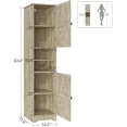thumbnail image 3 of Tall Bathroom Cabinet, Storage Cabinet with 2 Doors & 2 Open Storage Compartments, Adjustable Shelf, for Bathrooms, Kitchens, Entrances, or Bedrooms（White）, 3 of 12
