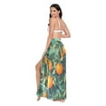 thumbnail image 3 of FORMRS Womens Long Sarong Beach Wrap Semi-Sheer Bikini Skirt Bathing Swimsuit Cover Up, Orange Tree Pattern, 3 of 7