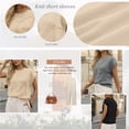 thumbnail image 3 of SUNBS Short Sleeve Sweater Blouses for Women Crew Neck Shirts Loose 3D Floral Tops Fall Knit Vest Trendy Fashion Clothing, 3 of 11