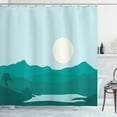 thumbnail image 1 of Ambesonne Ostrich Shower Curtain, Animal in the Lake, 69"Wx84"L, Pale Blue Dark Teal, 1 of 3