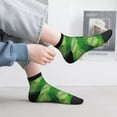 thumbnail image 2 of Pofeuu Green Flower Print 30cm Socks, Adult Running Hiking Socks for Youth and Adult, 2 of 7